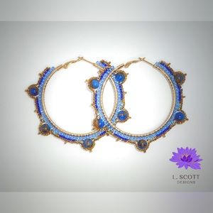 Blue Goddess Hoops